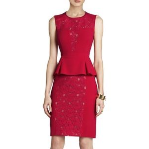 NWT BCBG Red Peplum Dress
